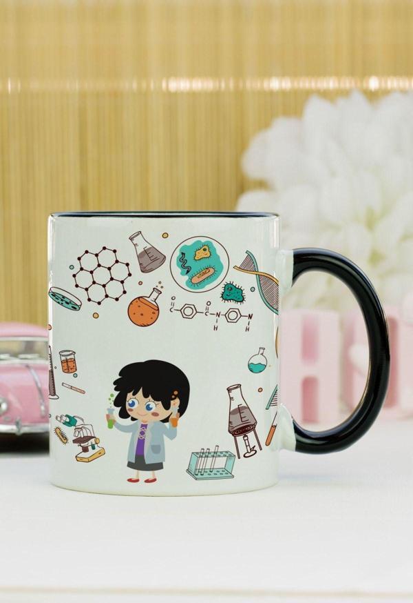 Hediyelen Fen Bilimleri Öğretmeni Kupa Bardak Siyah - Image 1