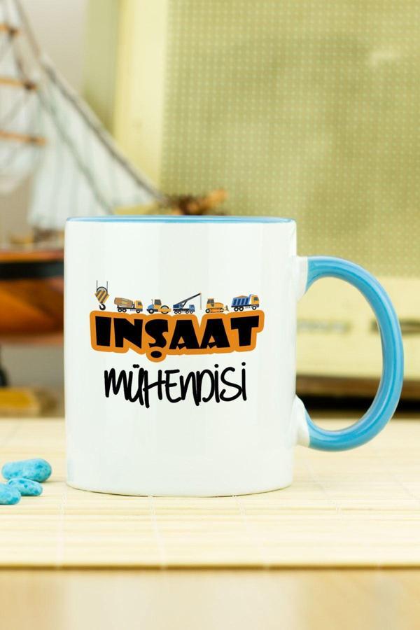 Hediyelen İnşaat Mühendisi Kupa Bardak Mavi - Image 1