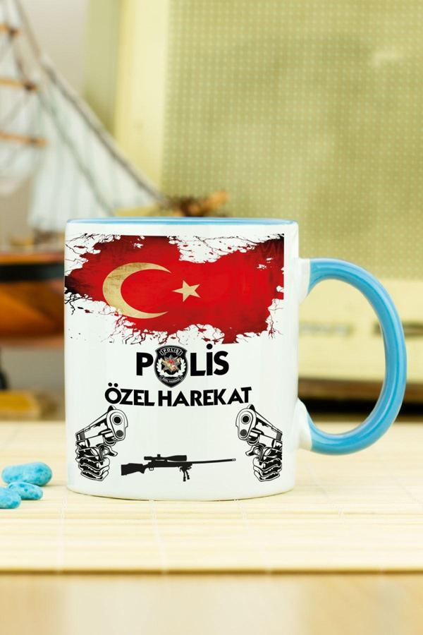 Hediyelen Polis Özel Harekat Kupa Bardak Mavi - Image 1