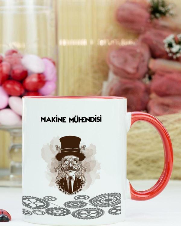 Hediyelen Makine Mühendisi Kupa Bardak Kırmızı - Image 1