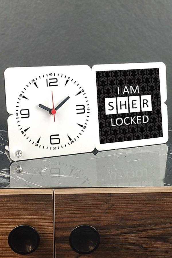 Hediyelen I Am Sherlocked Ahşap Masa Saati 002 - Image 1