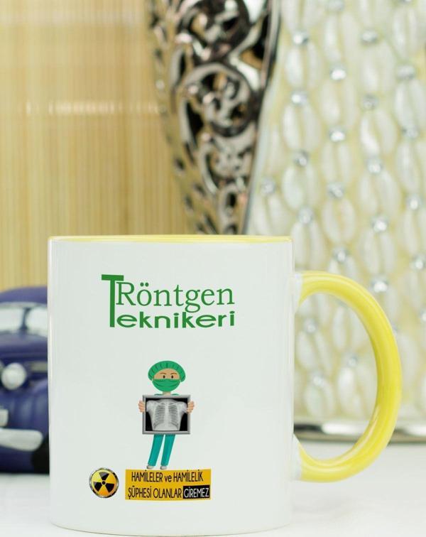 Hediyelen Röntgen Teknikeri Kupa Bardak Sarı - Image 1