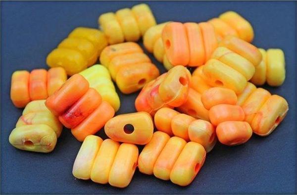 Sea Horse Açık Turuncu 3 Lü Mısır Boncuk 20 Li Pkt - Image 1