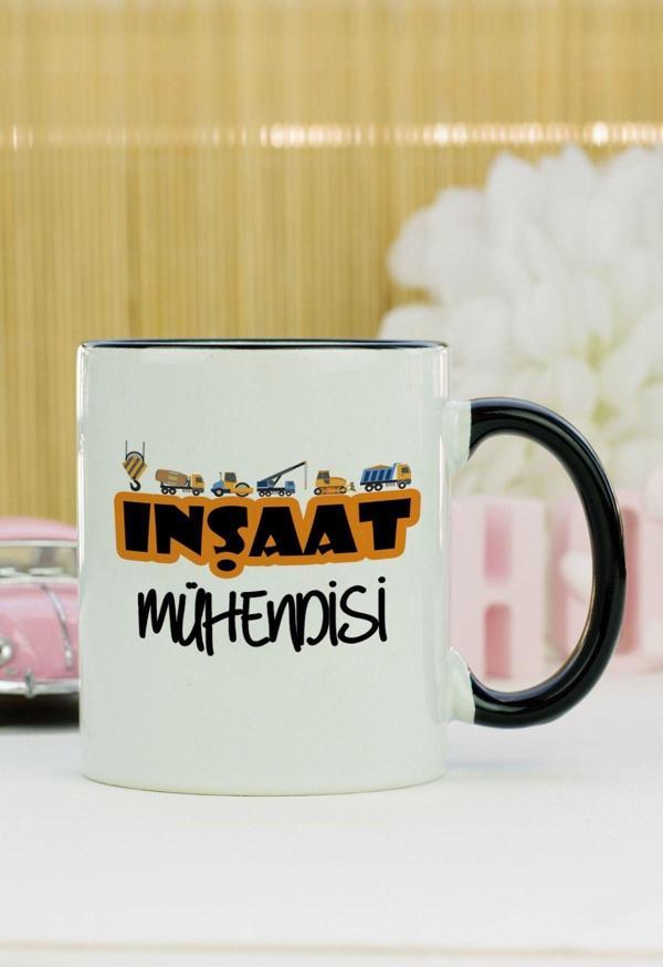 Hediyelen İnşaat Mühendisi Kupa Bardak Siyah - Image 1