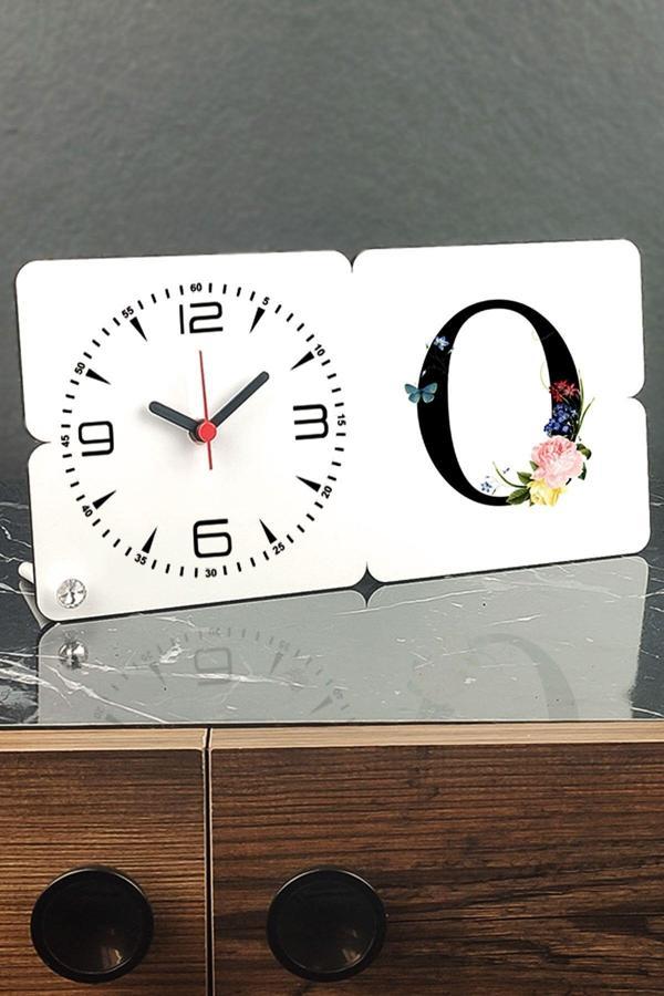 Hediyelen O Harfi Ahşap Masa Saati - Image 1