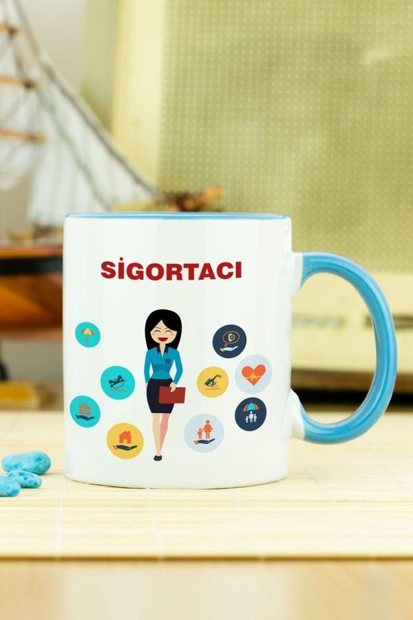 Hediyelen Sigortacı Kupa Bardak Mavi - Image 1