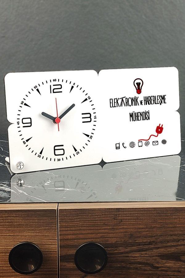 Hediyelen Elektronik Ve Haberleşme Mühendisi Ahşap Masa Saati - Image 1