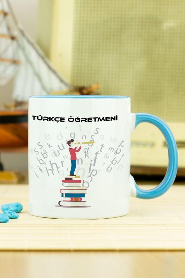 Hediyelen Türkçe Öğretmeni Kupa Bardak Mavi - Image 1