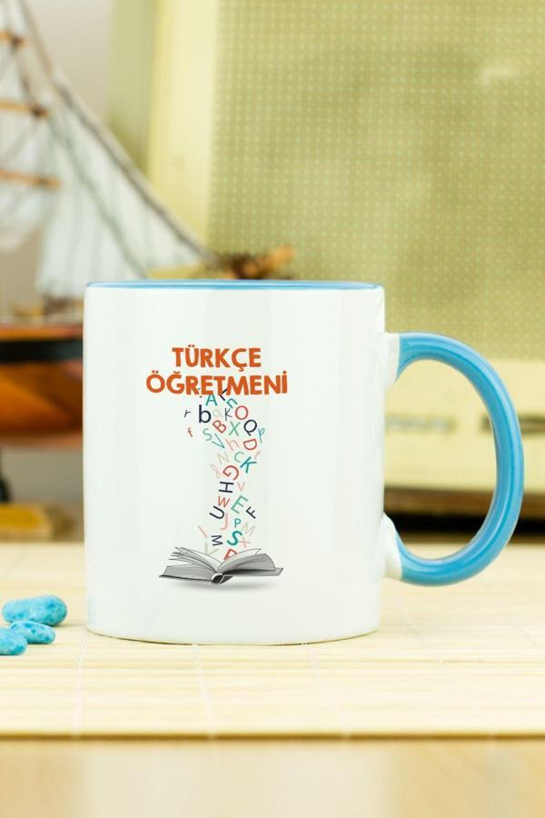 Hediyelen Türkçe Öğretmeni Kupa Bardak Mavi - Image 1