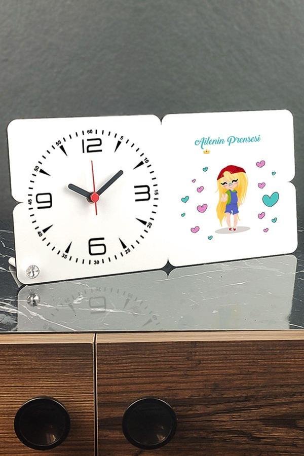 Hediyelen Ailenin Prensesi Ahşap Masa Saati - Image 1