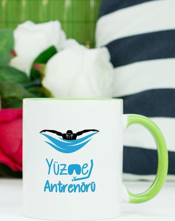 Hediyelen Yüzme Antrenörü Kupa Bardak Yeşil - Image 1