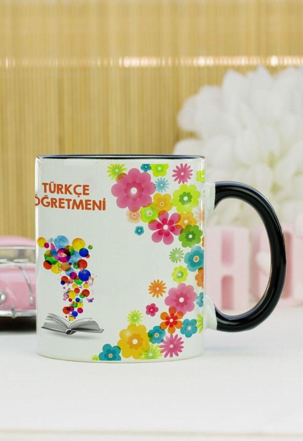 Hediyelen Türkçe Öğretmeni Kupa Bardak Siyah - Image 1
