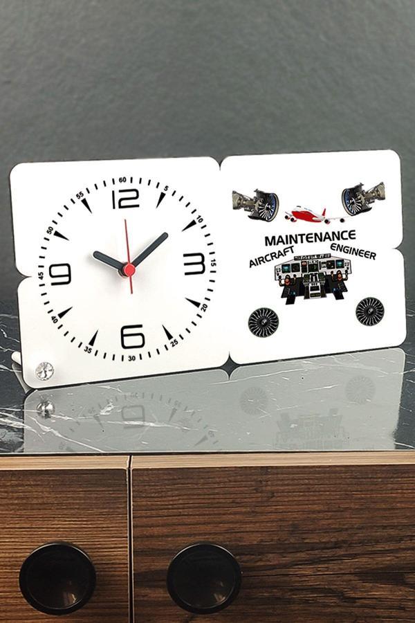 Hediyelen Aircraft Maintenance Engineer Ahşap Masa Saati 003 - Image 1