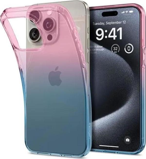 Spigen  iPhone 15 Pro Liquid Crystal Kılıf (2023) Gradation Pink - Image 1