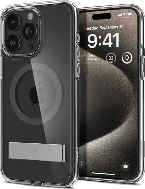 Spigen Magnetic Ultra Hybrid S MagFit iPhone 15 Pro Max Kılıf Graphite - Image 1