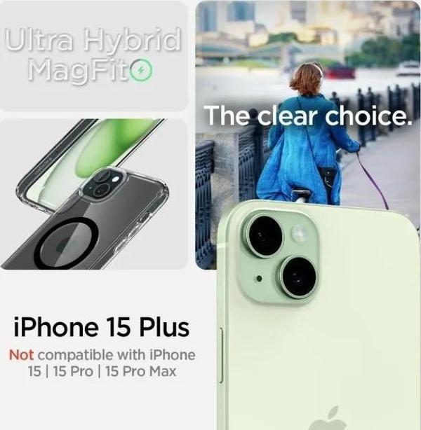 Spigen Manyetik Ultra Hybrid MagFit iPhone 15 Plus Kılıf Black - Image 1