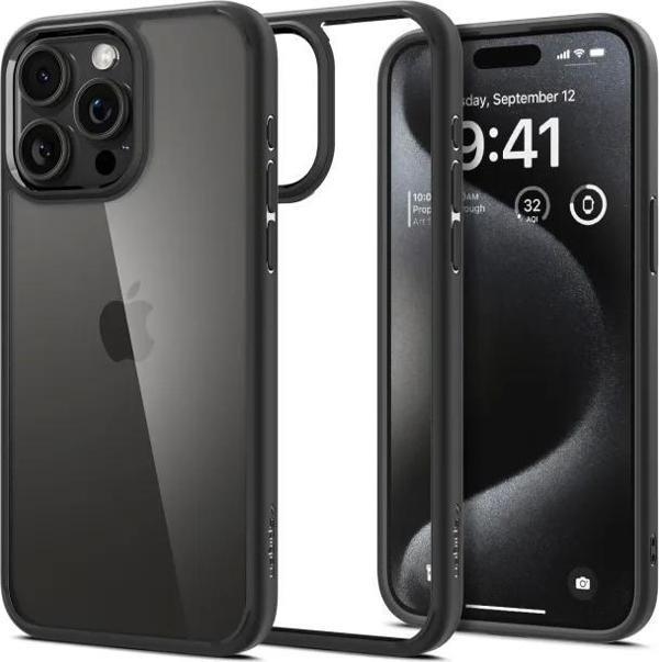 Spigen Ultra Hybrid iPhone 15 Pro Max Kılıf(2023) Matte Black iPhone 15 Pro - Image 1