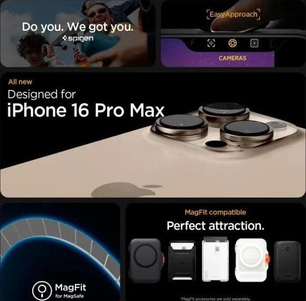 Spigen Ultra Hybrid T MagFit [Kamera Buton Korumalı] iPhone 16 Pro Max Kılıf iPhone 16 Pro Max Graph - Image 1
