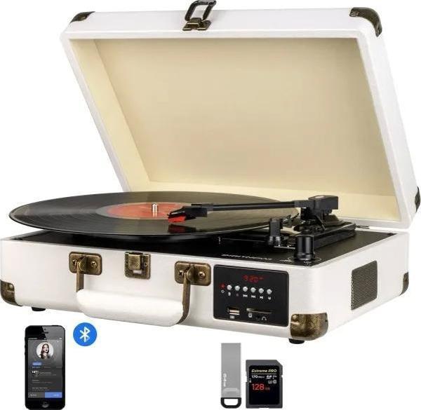DIGITNOW Vinil Plak Çalar Kablosuz Pikap  White - Image 1