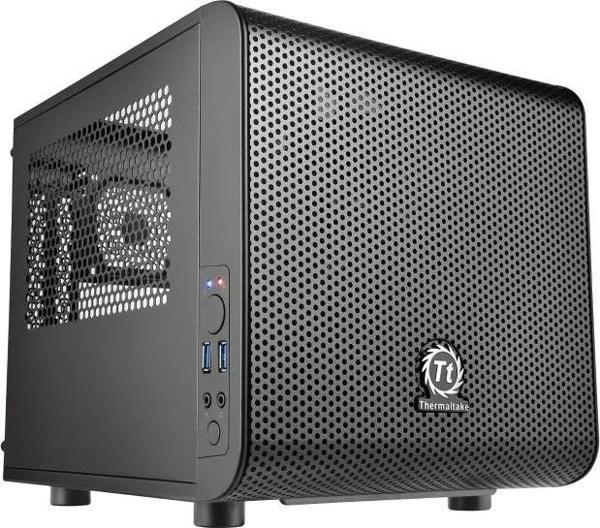 Thermaltake Core V21 SPCC Mikro ATX Mini ITX Cube Oyun Bilgisayarı Kasası V1 Black - Image 1