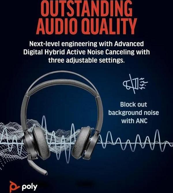 Poly Voyager Focus 2 UC Kablosuz Kulaklık - Image 1