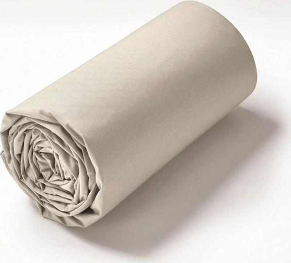 Maki Home Yüzde Yüz Pamuklu Bej 90x190+50x70 Tek Kişilik Lastikli Çarşaf Seti - Image 1