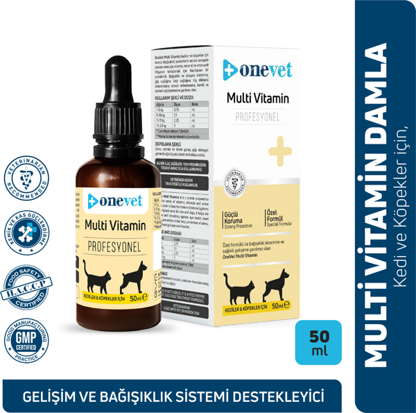 Multi Vitamin Damla 50 ml Kedi Ve Köpekler Için Kemik Ve Kas Gelişimi Destekleyici Vitamin Takviyesi - Image 1