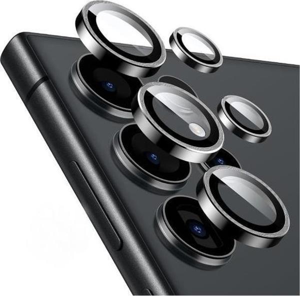 Sunix Samsung S25 Plus İle Uyumlu Darbeye Dayanıklı Safir Kamera Lens Koruyucu Siyah - Image 1