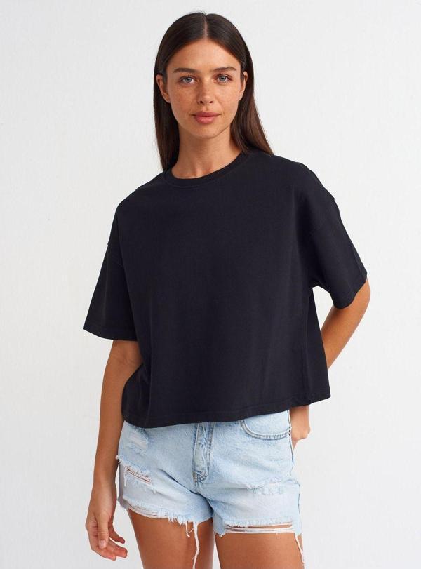 Dilvin Kadın Kısa Kollu Pamuklu Oversize T-shirt - 31017 - Image 1