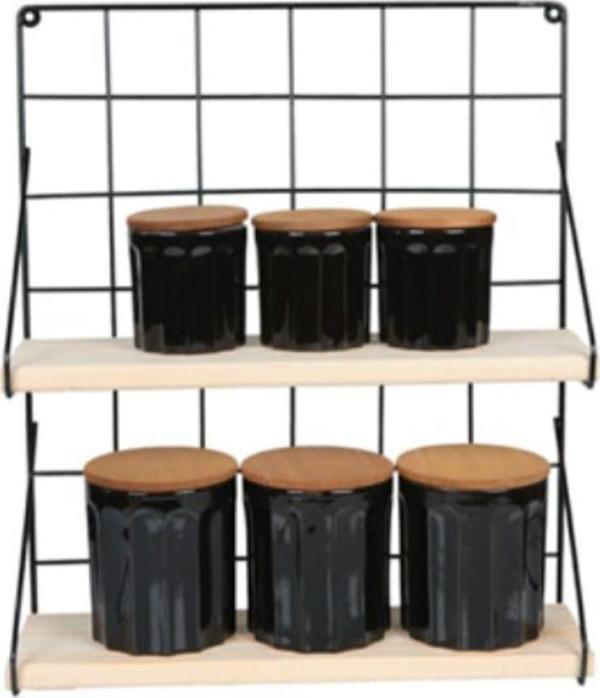 Mk Yapı Market Ikı Katlı Duvar Rafı-Siyah - Image 1