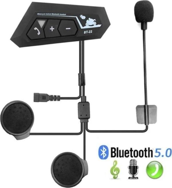 Motorsiklet Kask İçin Kulaklık Bluetooth Mikrofonlu İntercom Su Geçirmez Motor Kurye Kulaklığı - Image 1