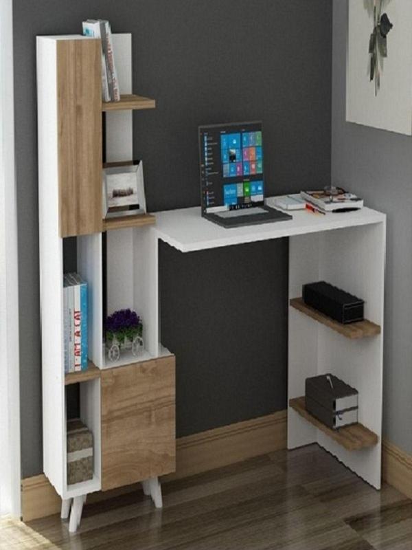 Bmdekor Çalışma Masası Artema Beyaz Ceviz - Image 1