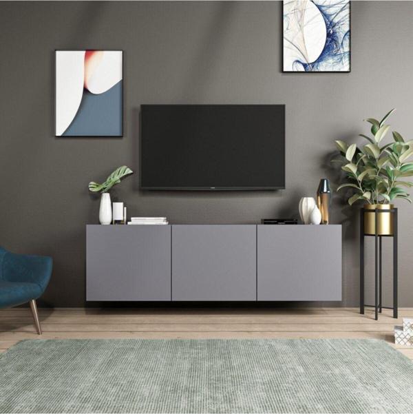 Bmdekor Tv Sehpası Duvara Asma Wishe Antrasit 150 Cm - Image 1