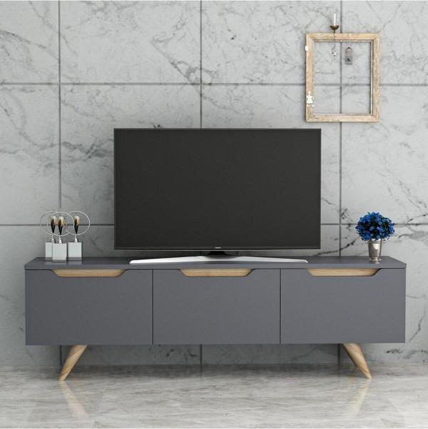 Bmdekor Tv Sehpası Parka Antrasit Meşe 150 Cm - Image 1