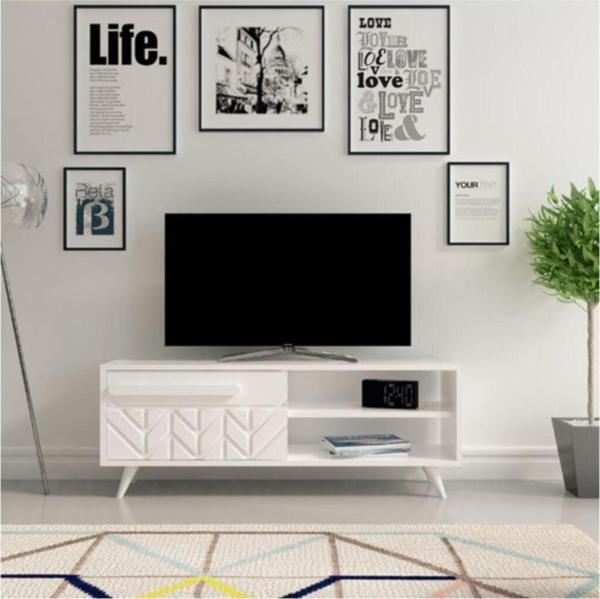 Bmdekor Tv Ünitesi Italya Beyaz 120 Cm - Image 1