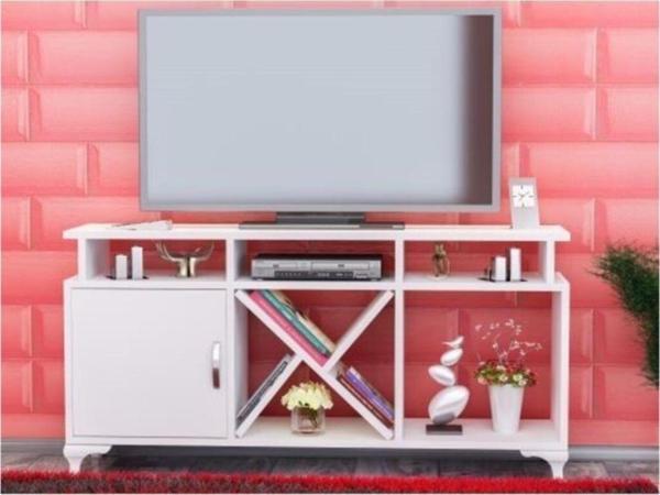 Bmdekor Tv Ünitesi Kamer Tasarım Beyaz 120 Cm - Image 1