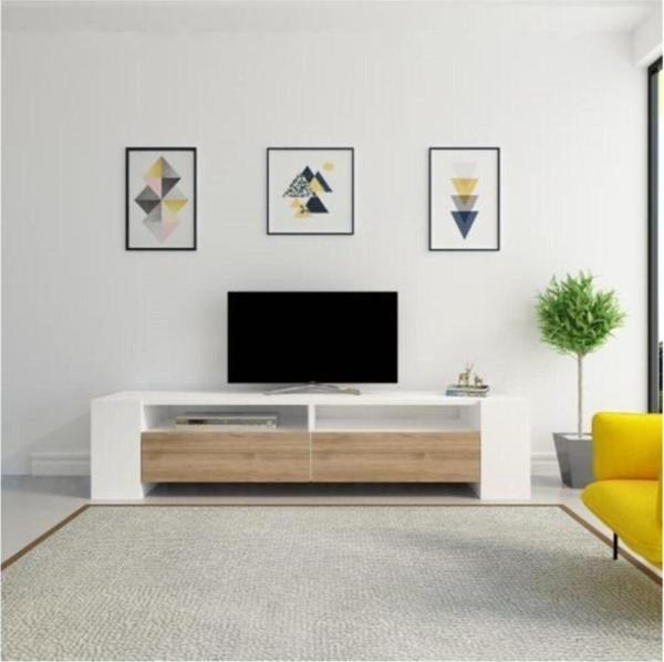 Bmdekor Tv Ünitesi Sasa Bc203 Beyaz Ceviz - Image 1