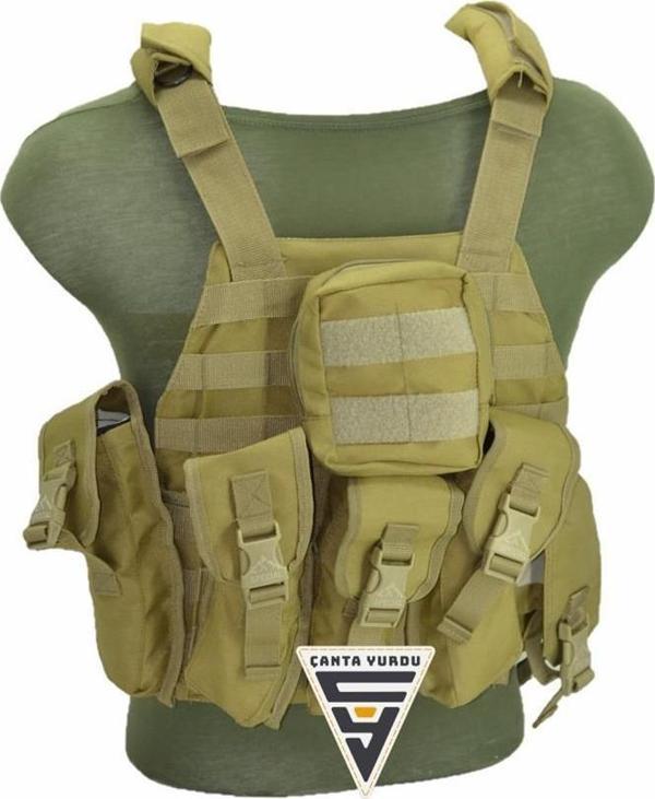 Ak47 Cordura Askeri Taktik Yelek Bej - Image 1
