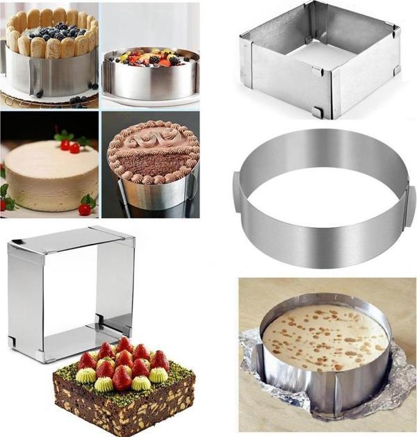 Ayarlanabilir Kare ve Çember Pasta Kek Pandispanya Kalıbı - Image 1