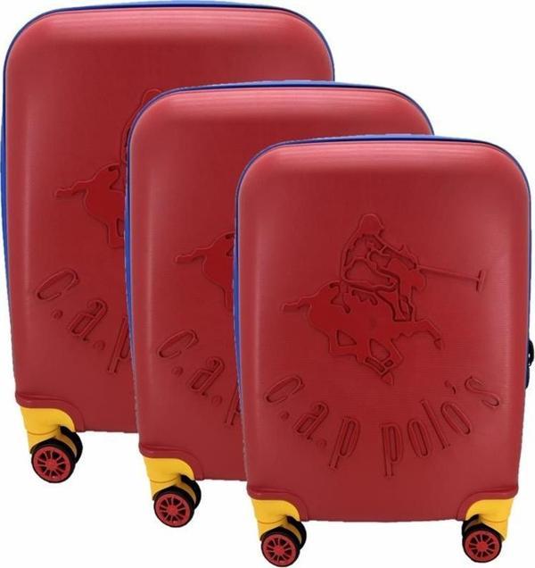 Cap Polo's Polipropilen Üçlü Valiz Set Kırmızı - Image 1