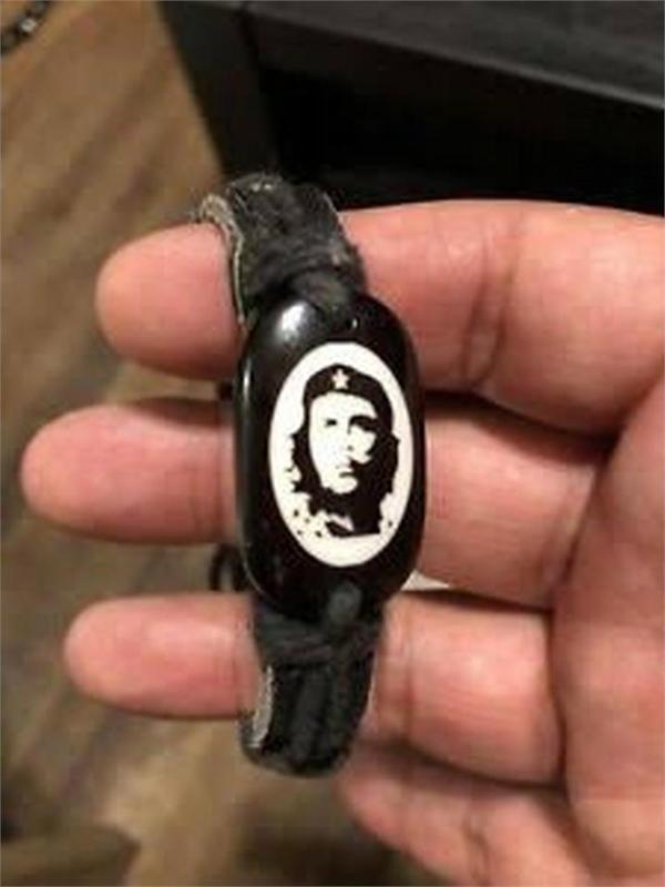 Che Guevara Figürlü Deri Bileklik Siyah - Image 1