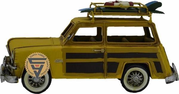 Dekoratif Nostaljik Metal Land Rover Rustik Otomobil Sarı - Image 1