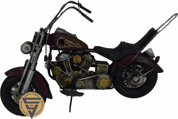Dekoratif Nostaljik Metal Vintage Chopper  Rustik Mootosiklet Kahve - Image 1
