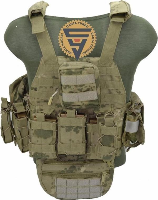 Multifonksiyonel Cordura Askeri Taktik Yelek Jand Kamuflaj - Image 1