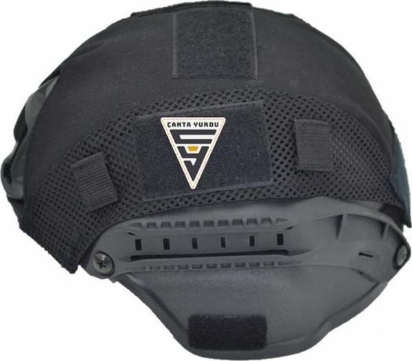 Taktikal Airsoft Paintball Plastik Kask Siyah Bandanalı - Image 1