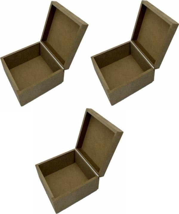 Üçlü Küçük Boy Ahşap Kutu 11x11 Cm - Image 1