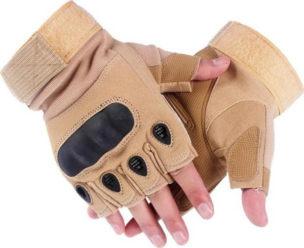 Yarım Parmak Cay222 XL Beden Korumalı Taktik Eldiven Kahve - Image 1