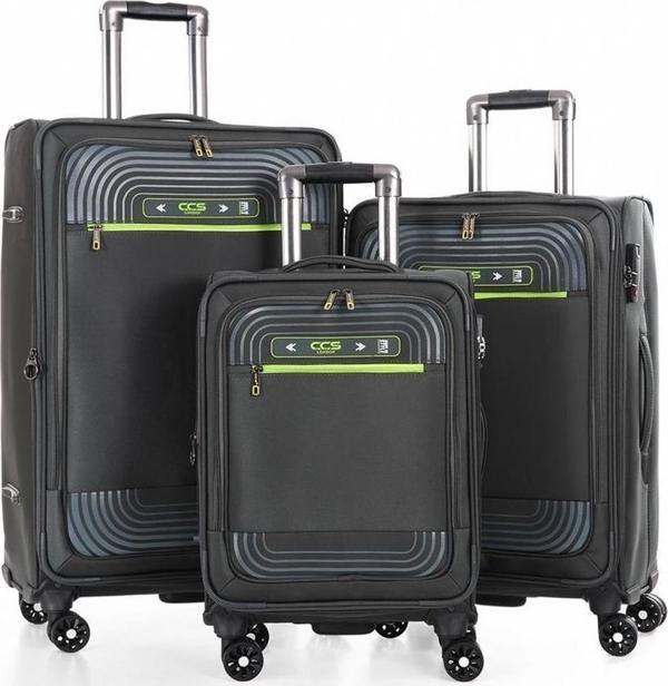 ÇÇS 620 Kumaş 3 Lü Valiz Set Gri - Image 1