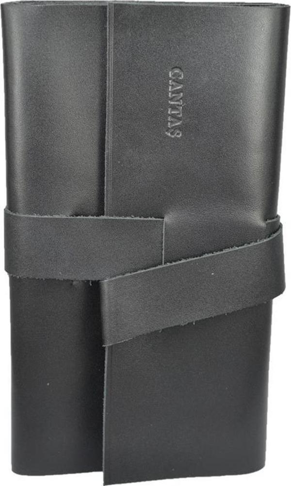 Hakiki Deri  Organizer Large Rulo Siyah - Image 1
