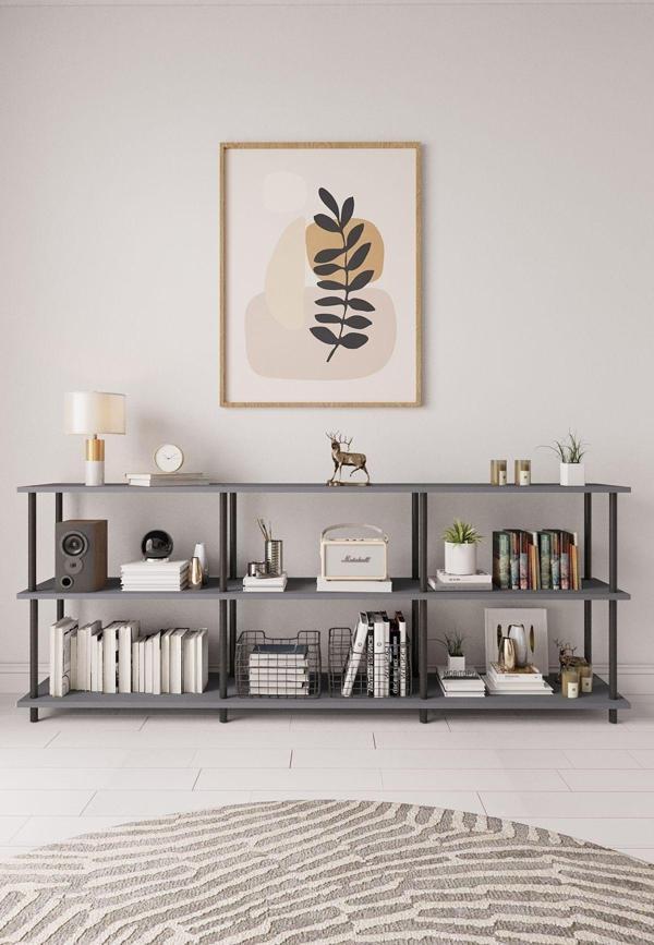 Mobitopya Çevir Kur 200 Cm Antrasit Raflı Konsol 200*75*29 Cm - Image 1